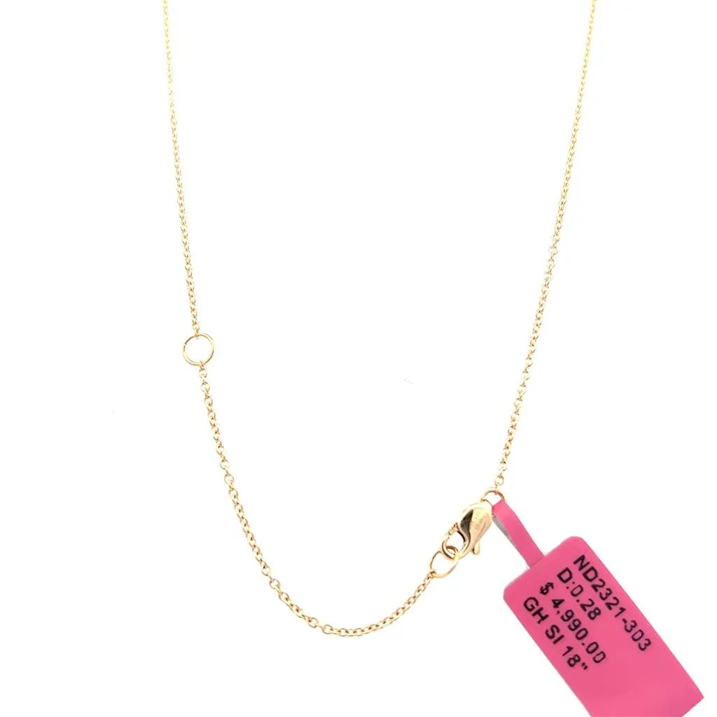 14K Yellow Gold 0.28ctw Round Diamond Bubble Bar Necklace