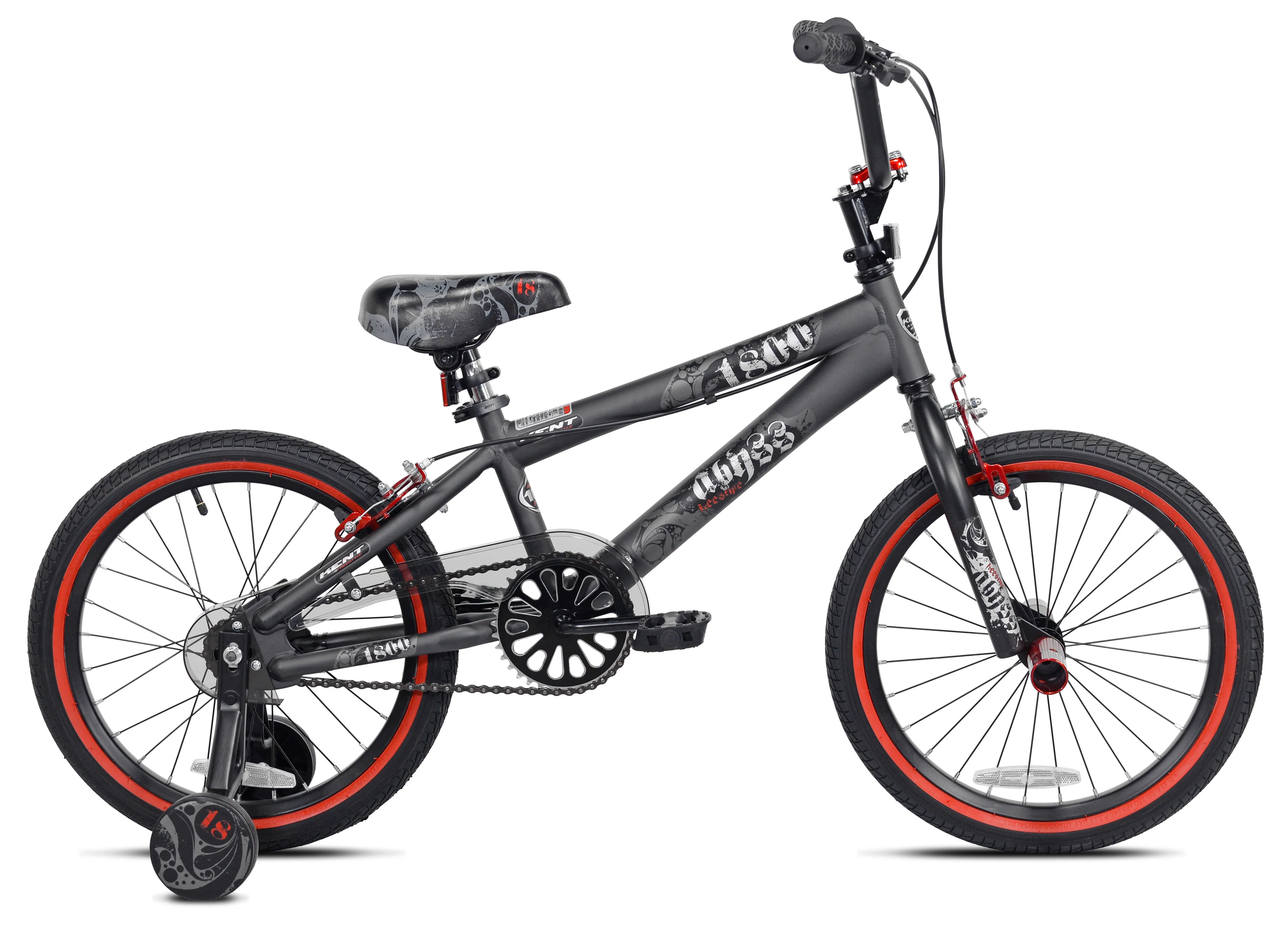18" Abyss BMX Bike w/ Front Pegs and Training Wheels, Ages 6-9