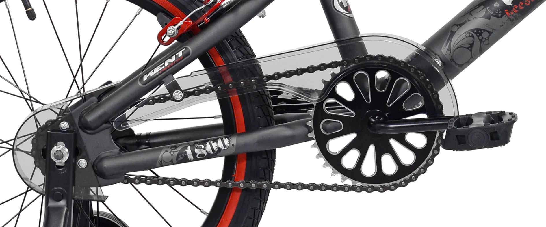 18" Abyss BMX Bike w/ Front Pegs and Training Wheels, Ages 6-9