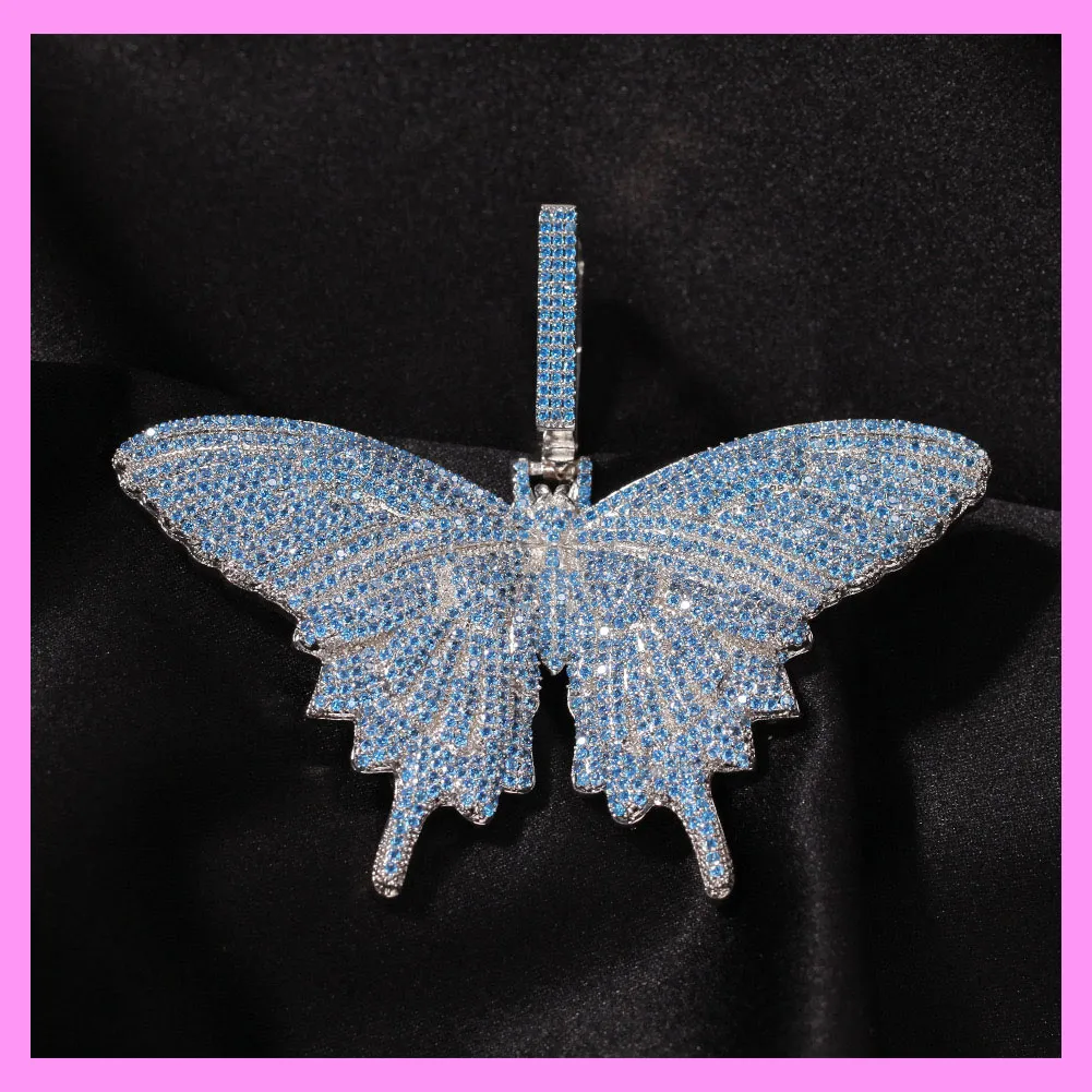 【3-52.11#】 Sky Blue Butterfly Necklace  for female fashion daily engagement wedding anniversary birthday present
