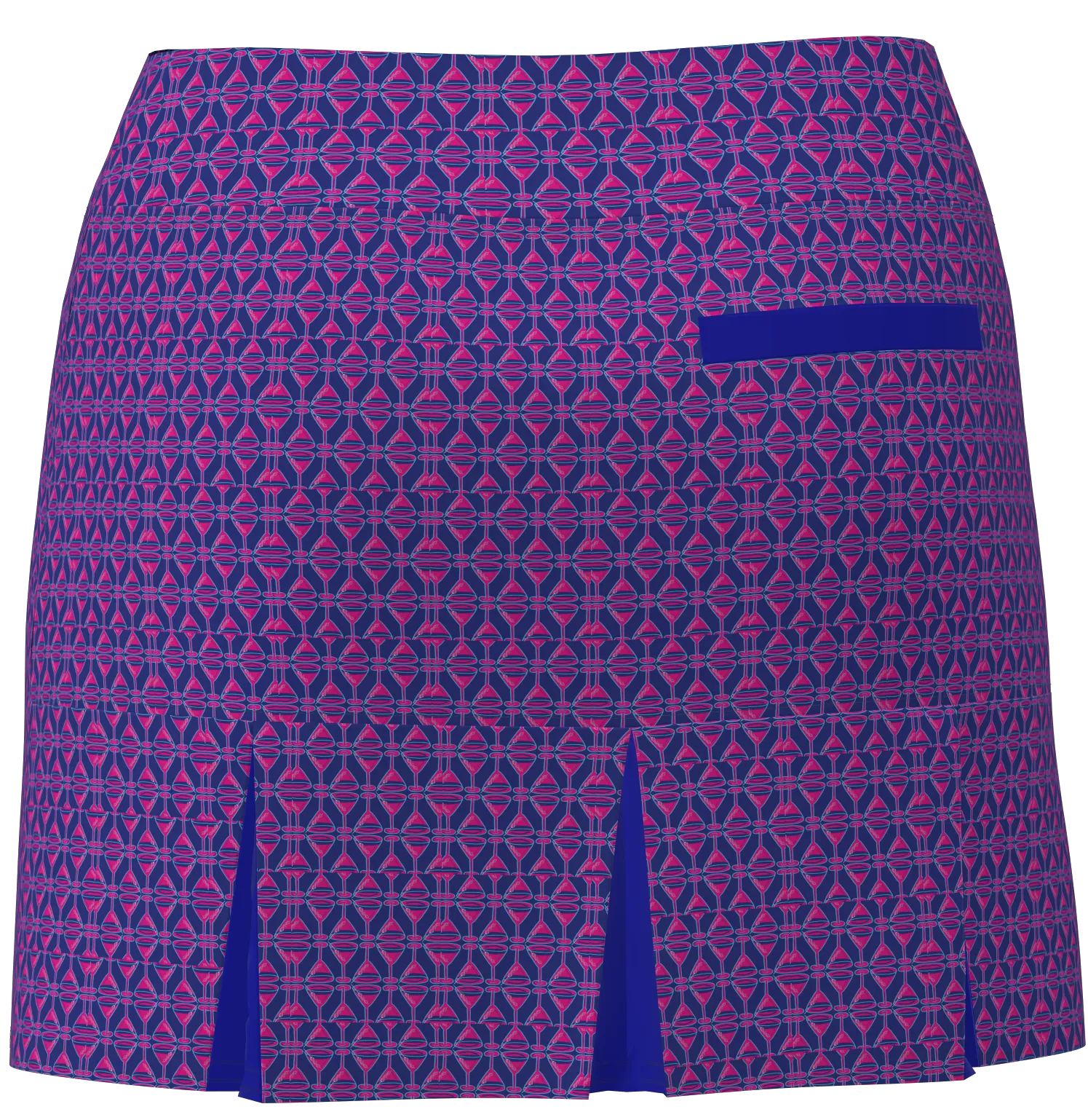 AB SPORT Women's Martini Print Back Pleat Golf Skirt - MART2D