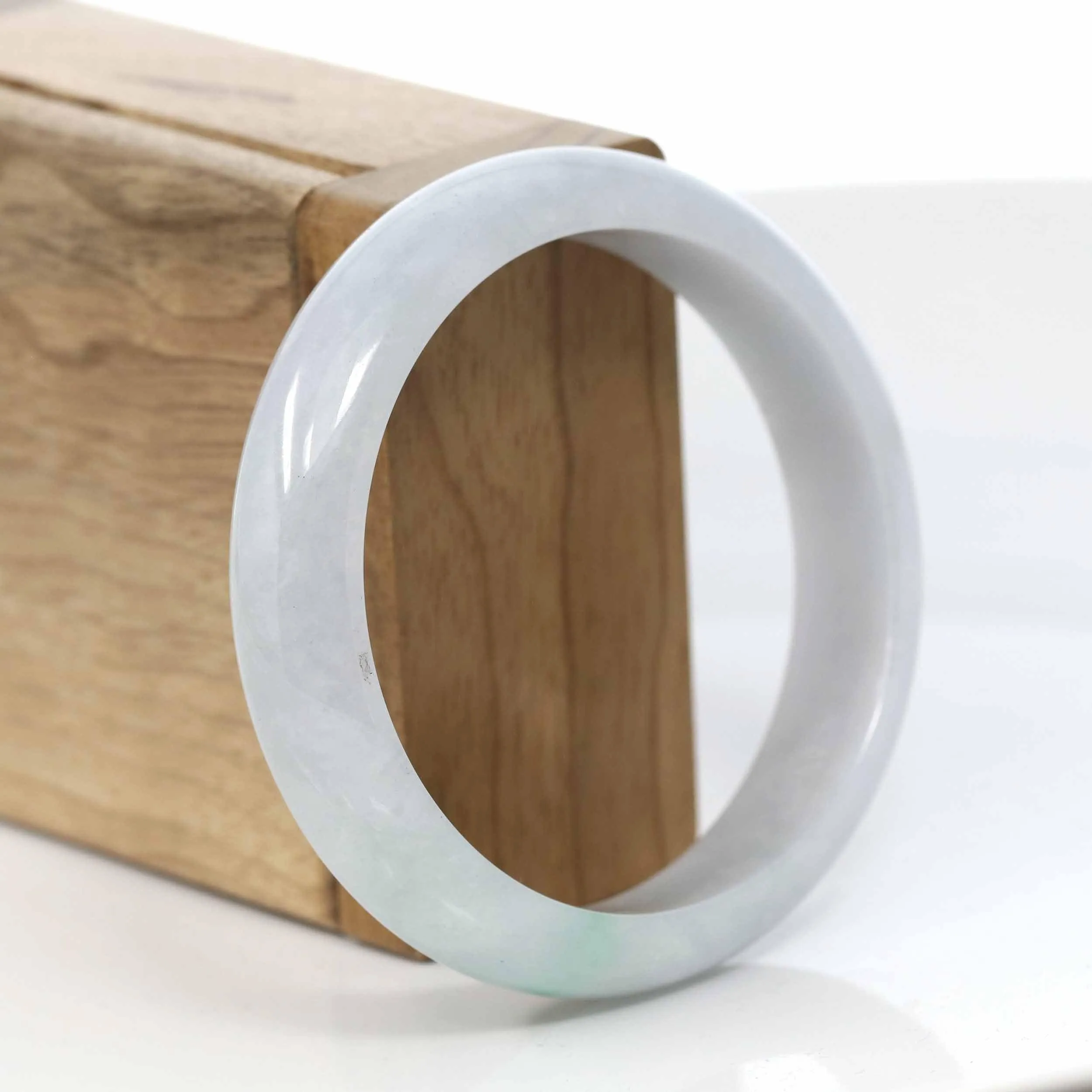 Baikalla™ "Classic Bangle" Genuine Burmese Jadeite Jade Bangle Bracelet (57.09mm) #422