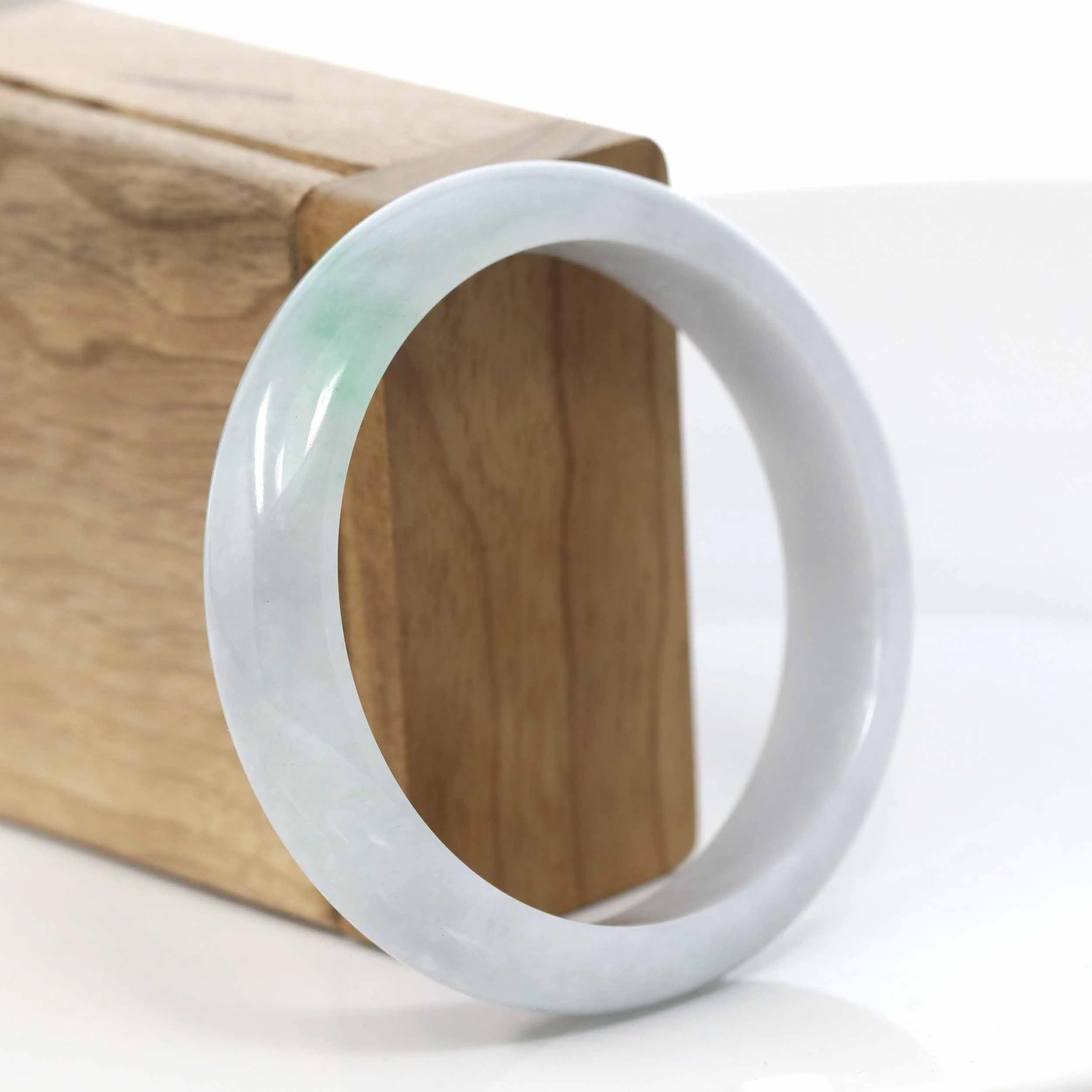 Baikalla™ "Classic Bangle" Genuine Burmese Jadeite Jade Bangle Bracelet (57.09mm) #422