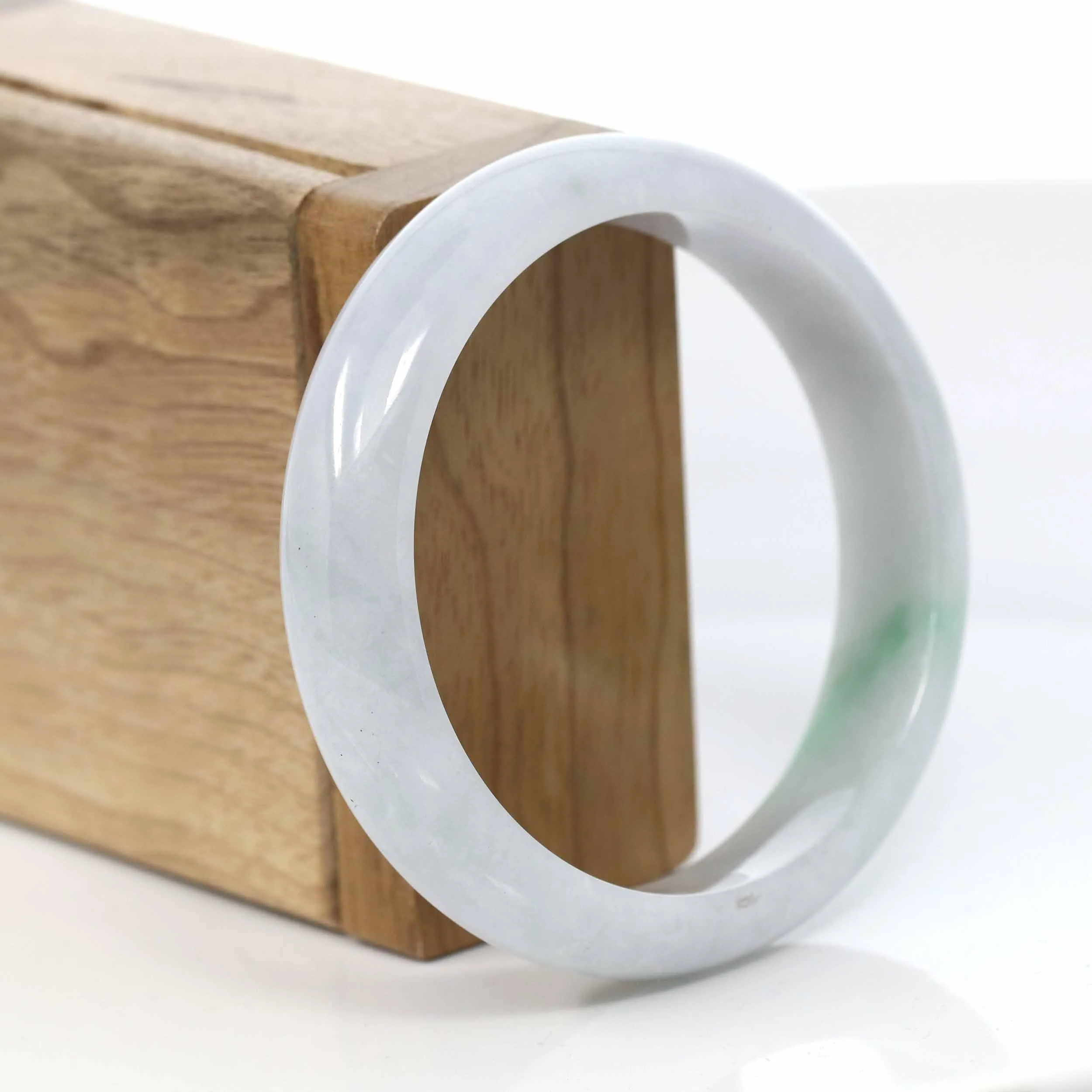 Baikalla™ "Classic Bangle" Genuine Burmese Jadeite Jade Bangle Bracelet (57.09mm) #422
