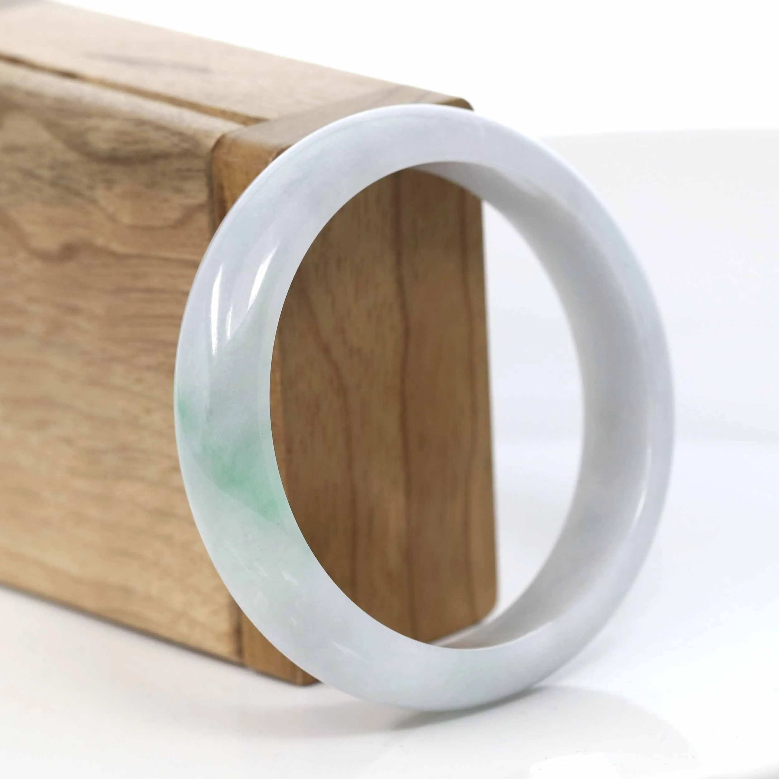 Baikalla™ "Classic Bangle" Genuine Burmese Jadeite Jade Bangle Bracelet (57.09mm) #422