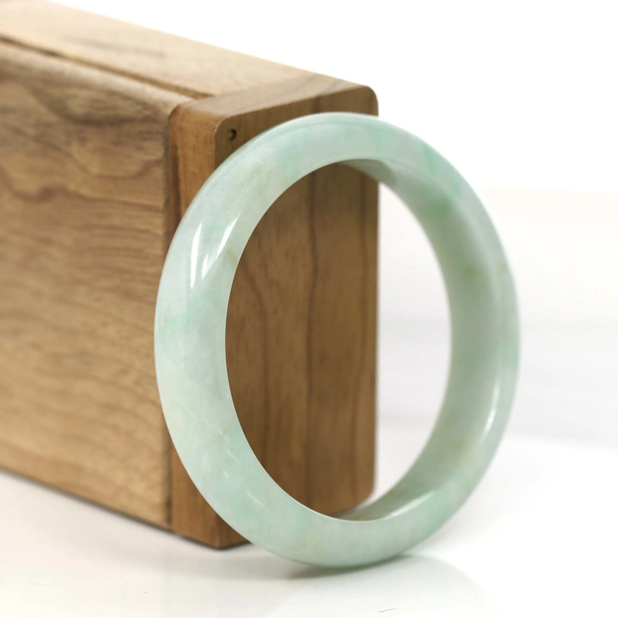 Baikalla "Classic Bangle" Yellow Green Natural Burmese Jadeite Jade Bangle (53.41 mm) #756