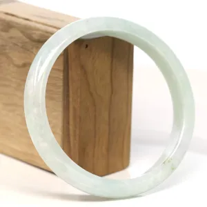 Baikalla "Half Round" Light Green Lavender Jadeite Jade Bangle Bracelet (67.6 mm) #T458