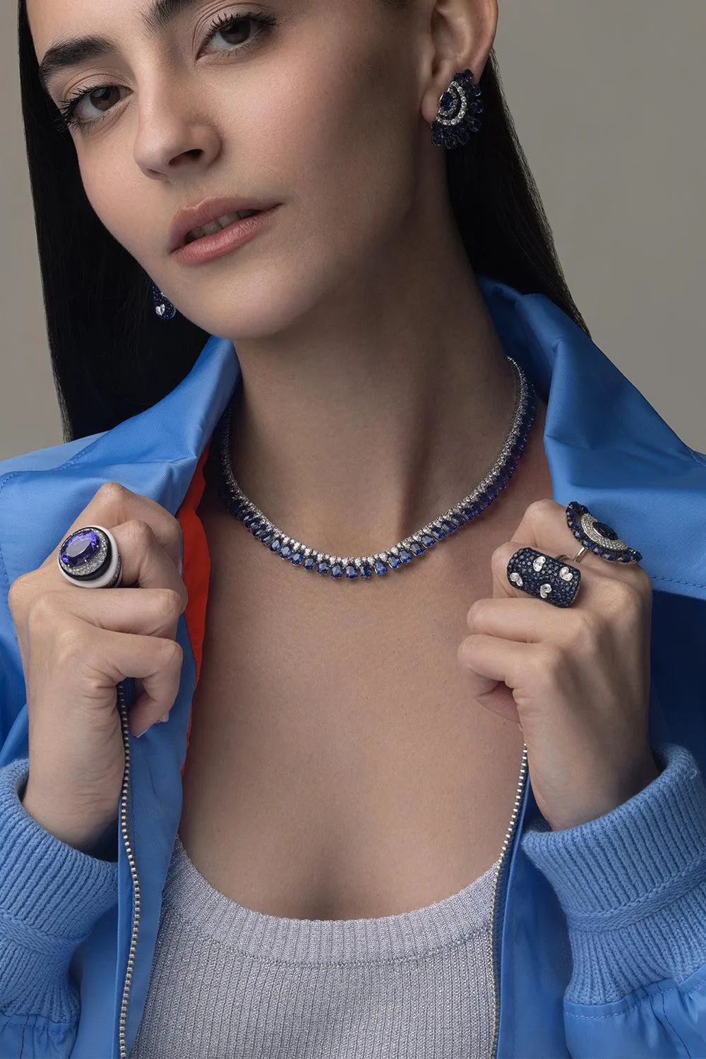 Blue Sapphire Statement Necklace