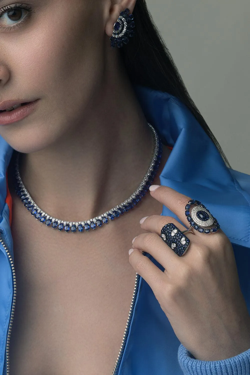 Blue Sapphire Statement Necklace