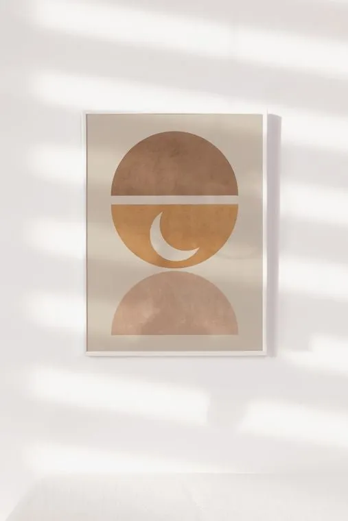 Boho Abstract Moon Geometric Art Print