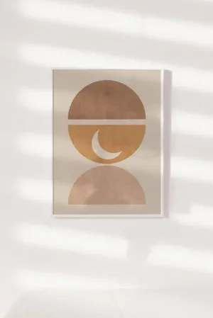 Boho Abstract Moon Geometric Art Print