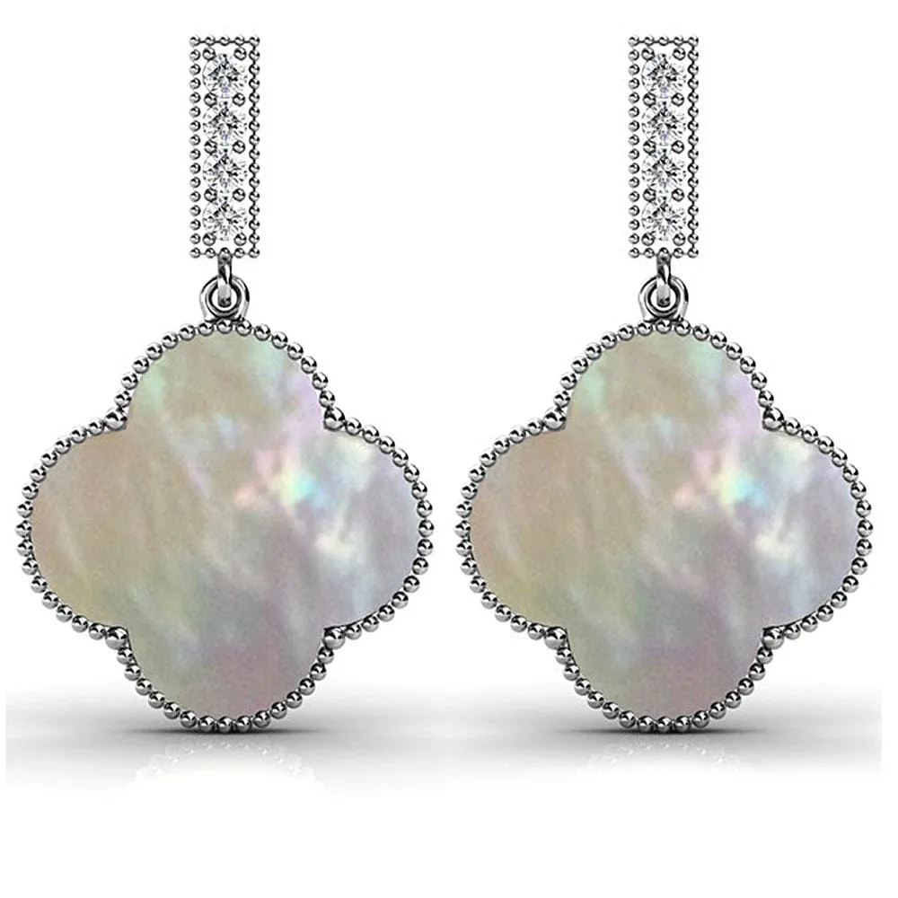 Boxed White Gold Milkyway Necklace and Earrings Set Embellished with SWAROVSKI Crystals