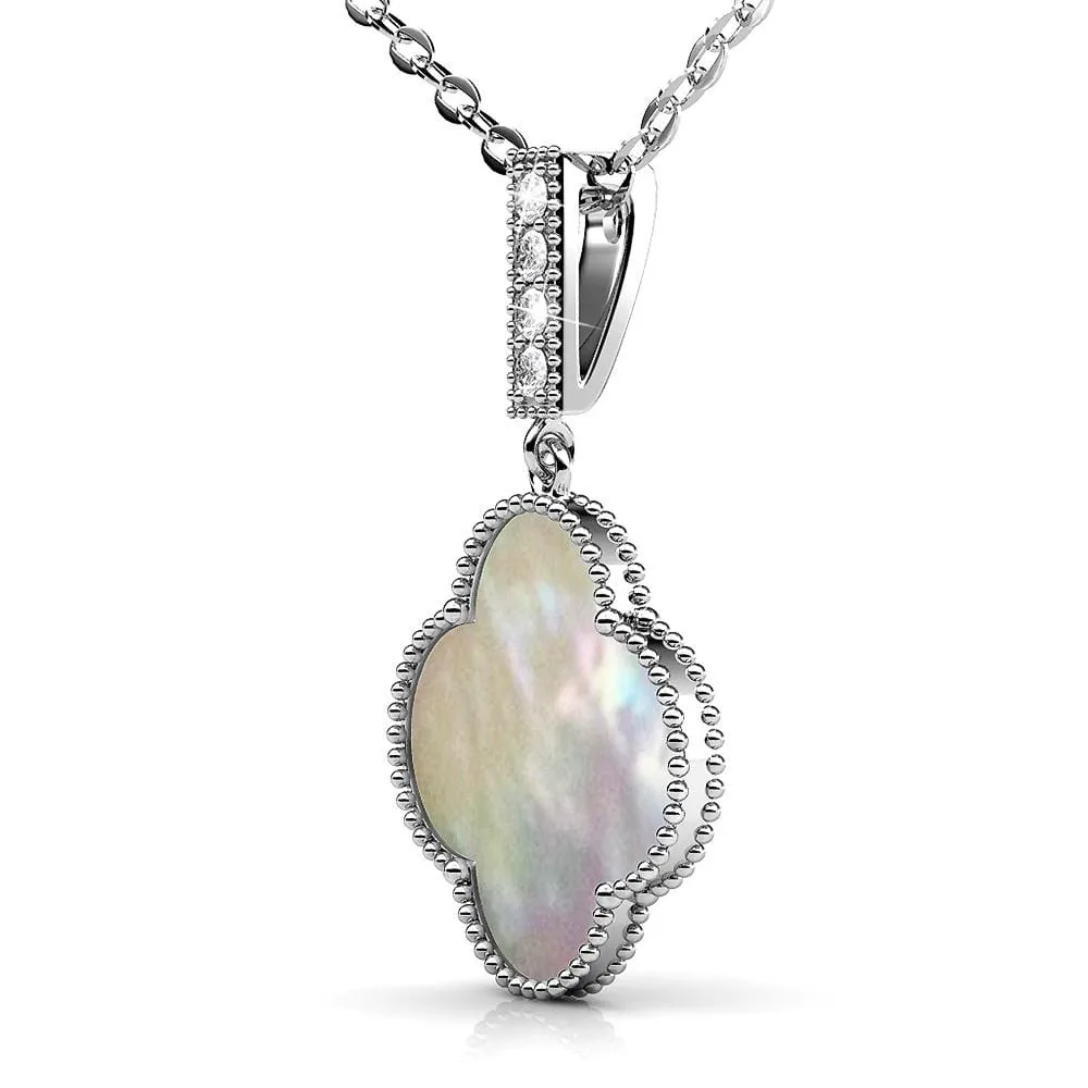 Boxed White Gold Milkyway Necklace and Earrings Set Embellished with SWAROVSKI Crystals