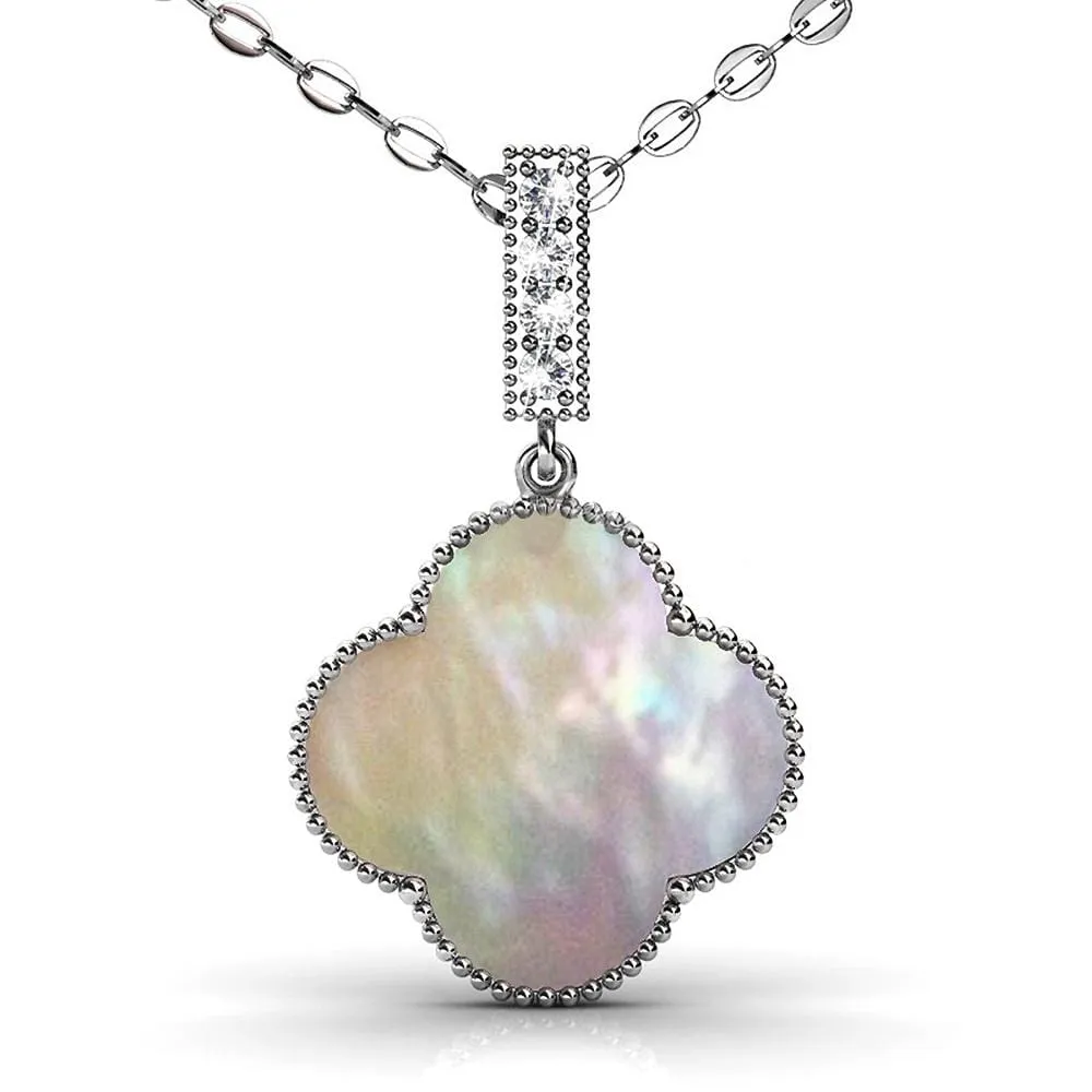 Boxed White Gold Milkyway Necklace and Earrings Set Embellished with SWAROVSKI Crystals