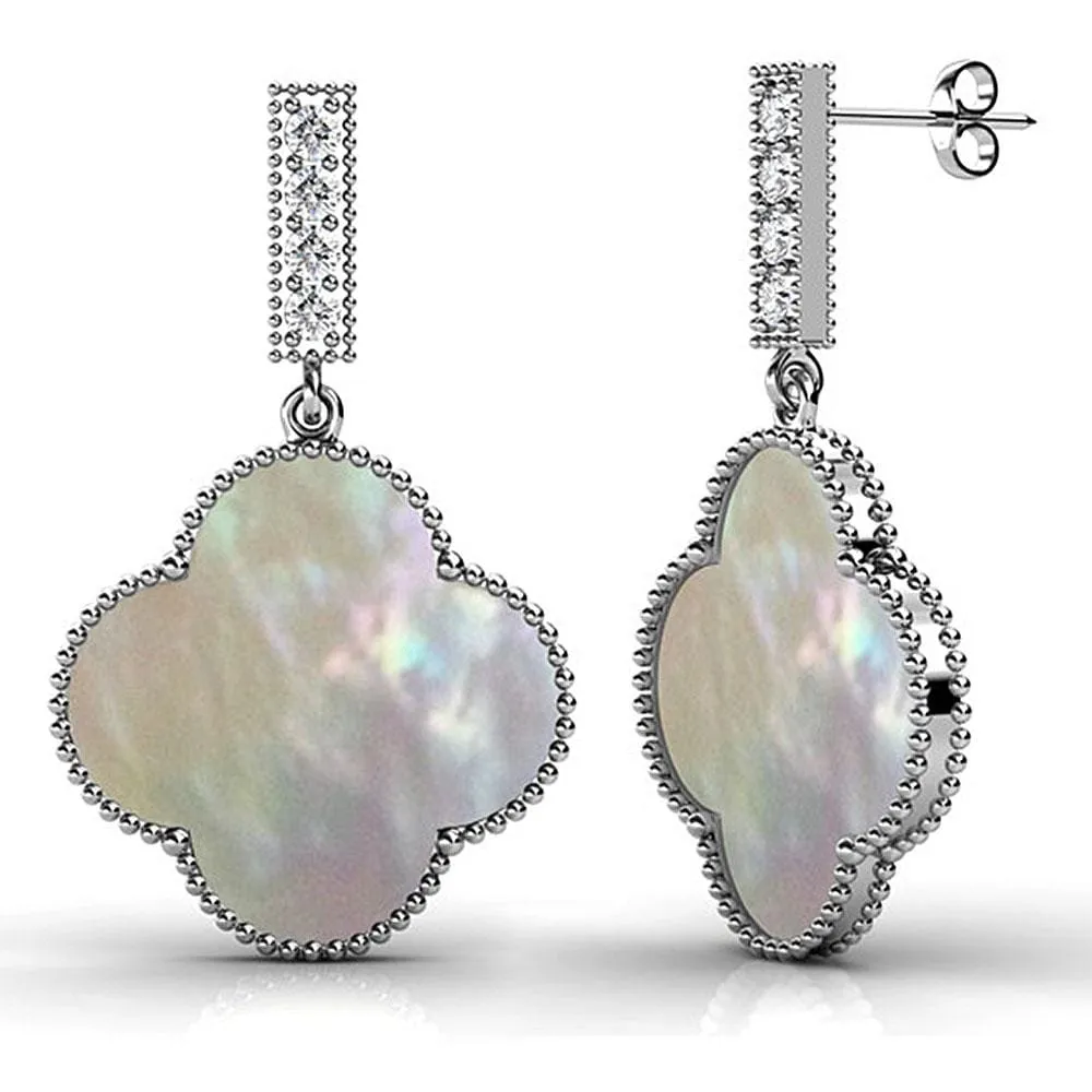 Boxed White Gold Milkyway Necklace and Earrings Set Embellished with SWAROVSKI Crystals