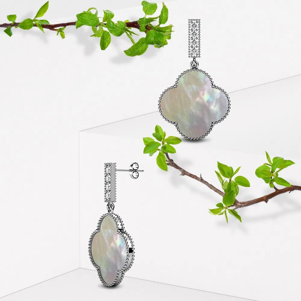 Boxed White Gold Milkyway Necklace and Earrings Set Embellished with SWAROVSKI Crystals