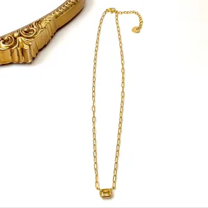 Bracha | Lori Gold Tone Necklace with CZ Crystal Charm