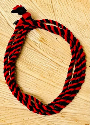 Charcoal and Jazzberry Reclaimed Fabric Cordage Necklace