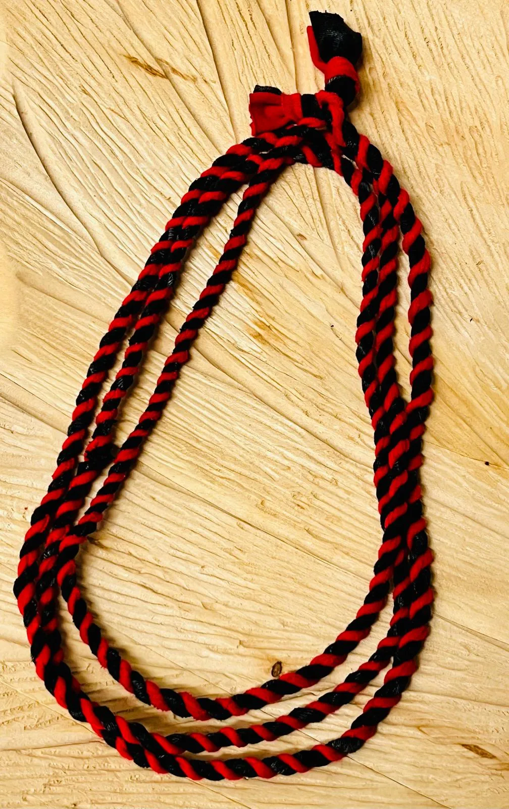 Charcoal and Jazzberry Reclaimed Fabric Cordage Necklace