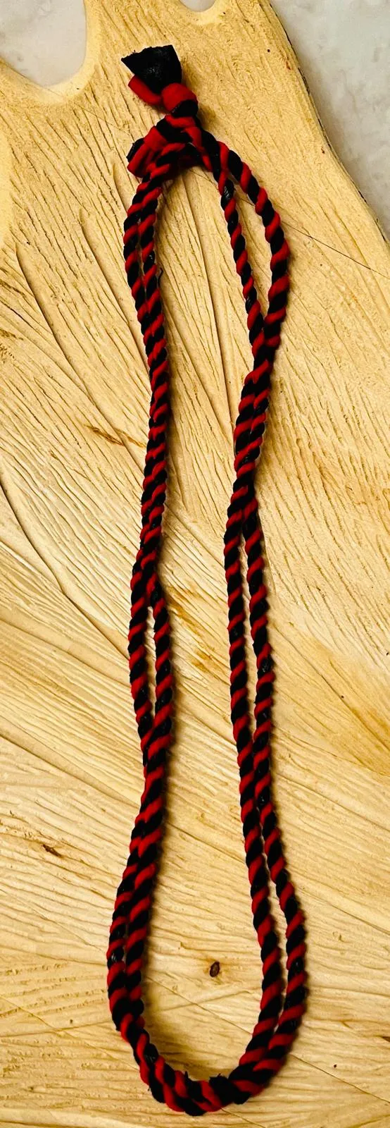 Charcoal and Jazzberry Reclaimed Fabric Cordage Necklace