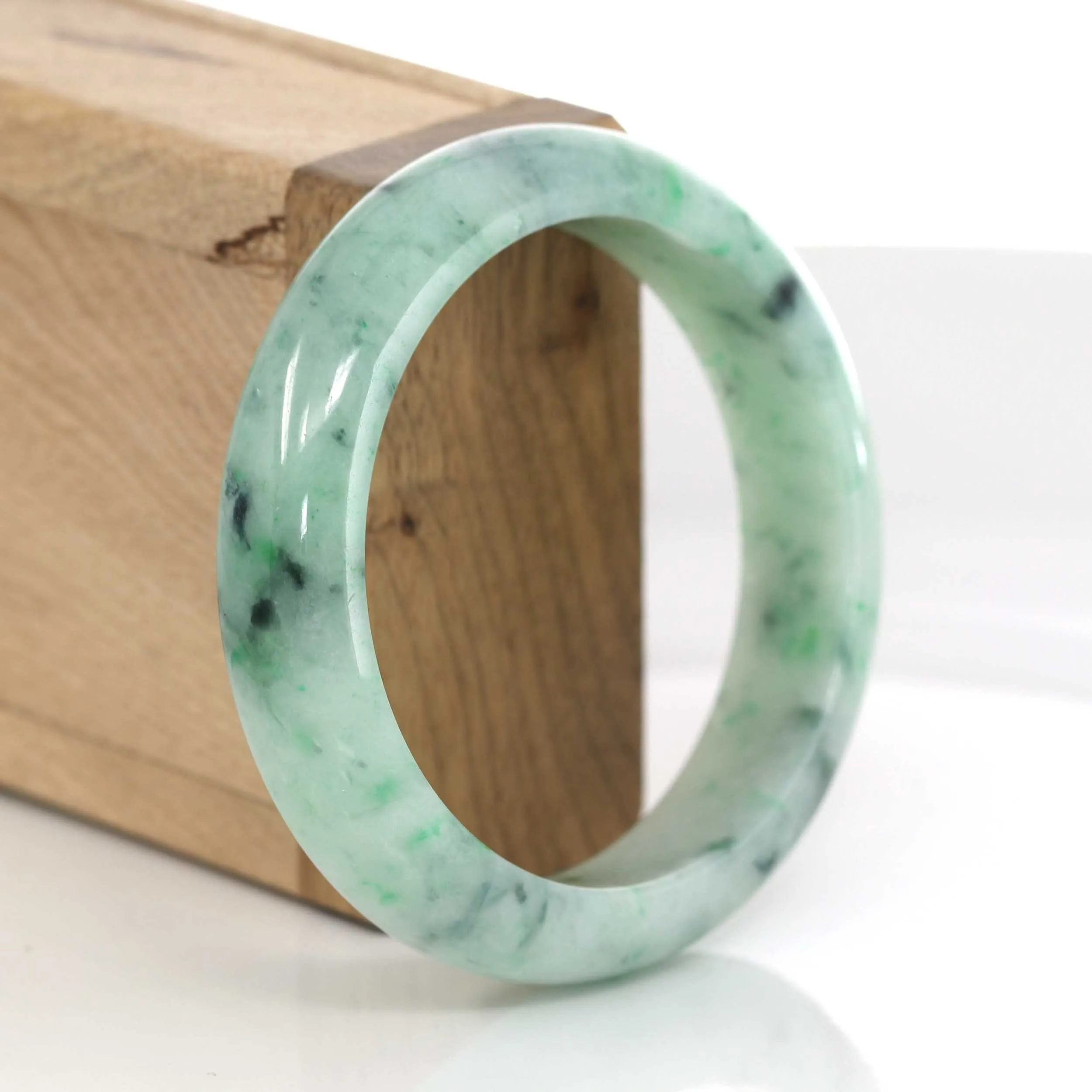 Classic Genuine Burmese Forest Green Jadeite Jade Bangle Bracelet (56.51 mm) #632