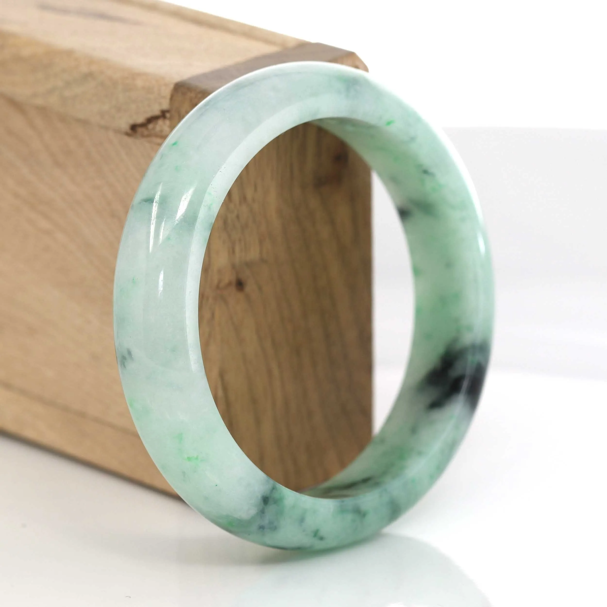Classic Genuine Burmese Forest Green Jadeite Jade Bangle Bracelet (56.51 mm) #632