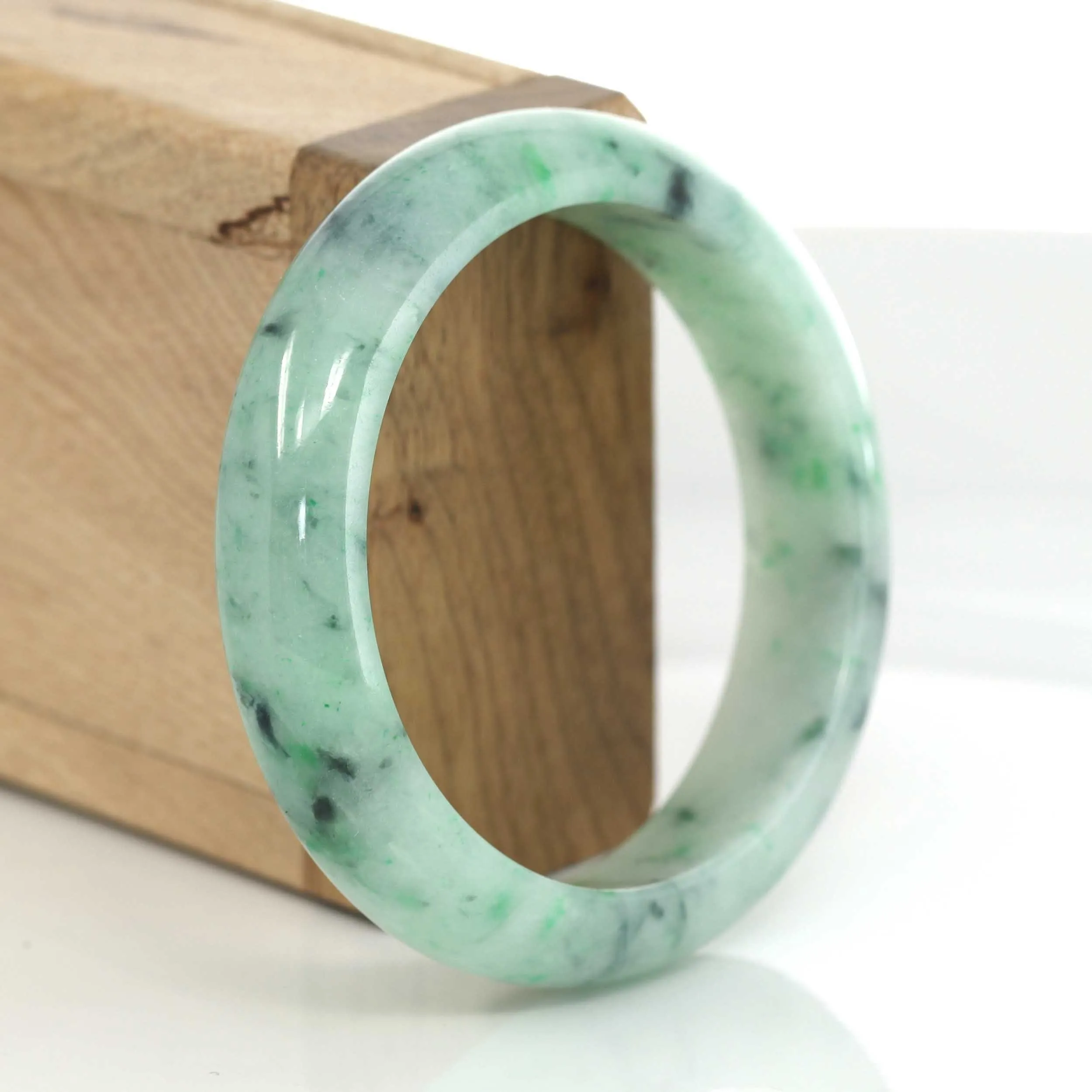 Classic Genuine Burmese Forest Green Jadeite Jade Bangle Bracelet (56.51 mm) #632