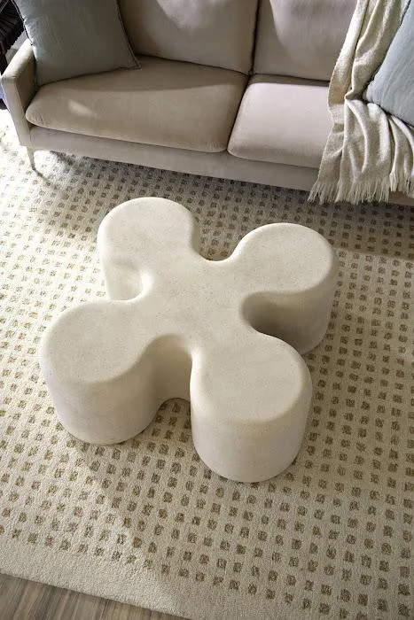 Clover Coffee Table, Roman Stone