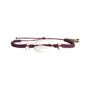 Cowrie Shell Bracelet Dark Purple