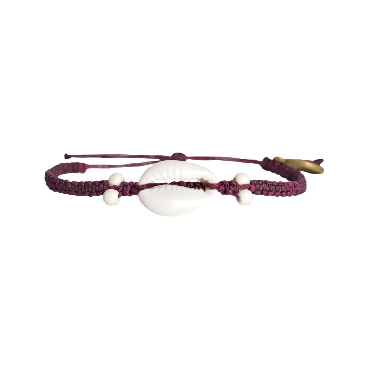 Cowrie Shell Bracelet Dark Purple