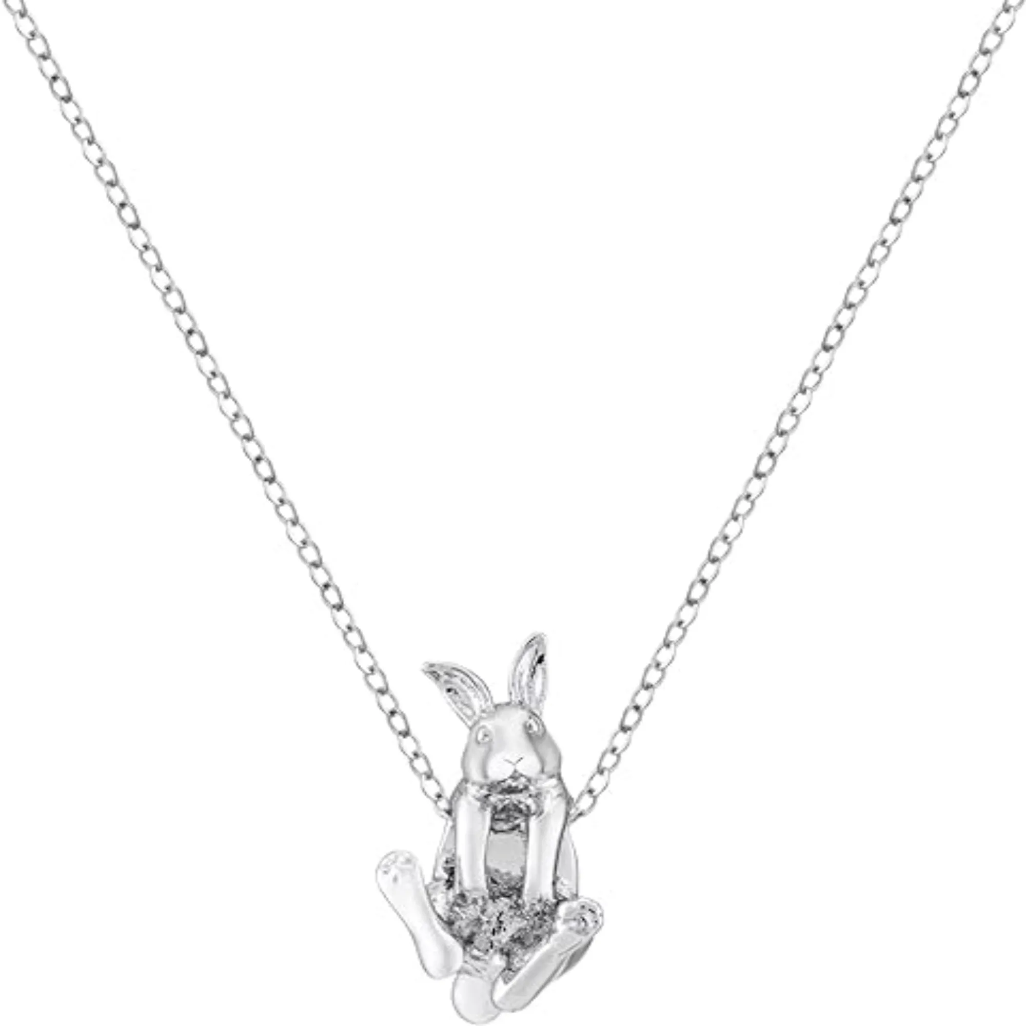 Dangling Jack Rabbit Pendant Necklace Easter Jewelry