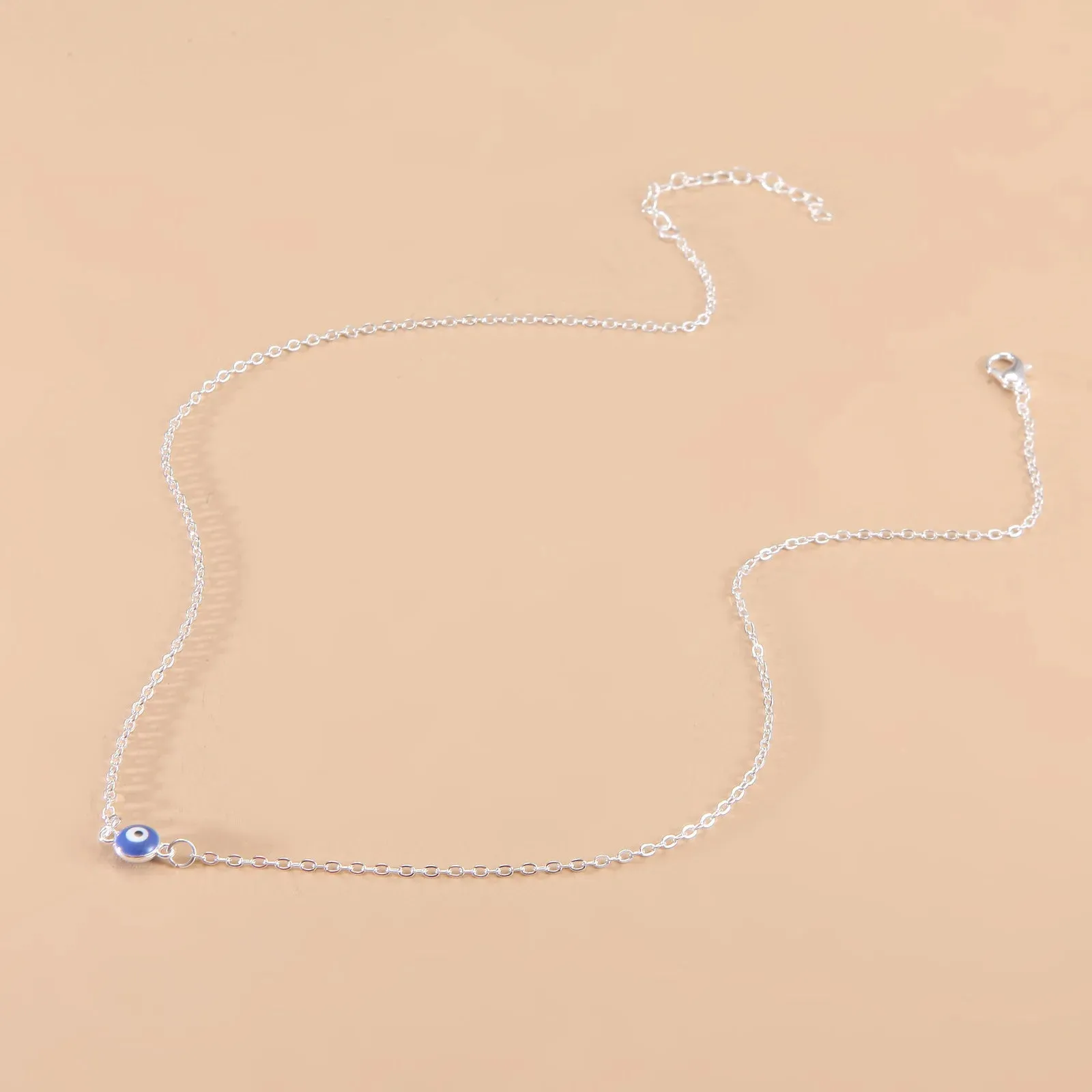 Deep Sea Blue Evil Eye Pendant Necklace Turkish Blue Eye Choker Glass Eye Leather Rope Chain Jewelry Gift