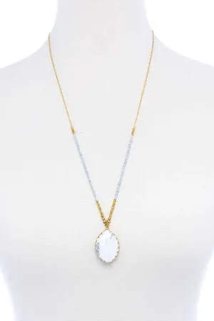 Designer Fashion Beaded And Stone Pendant Necklace