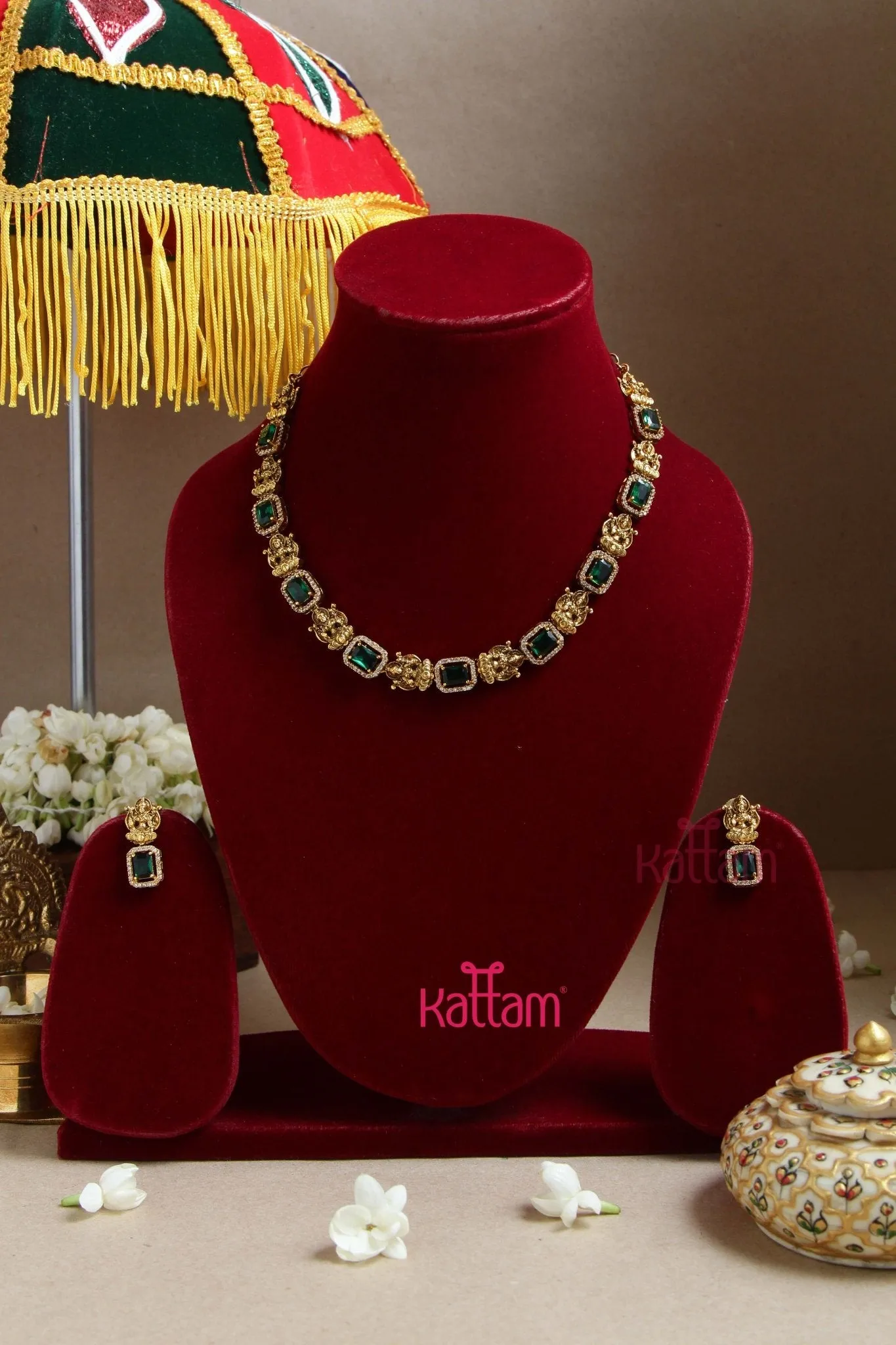 Devika - Goddess Green Necklace ( Detachable)
