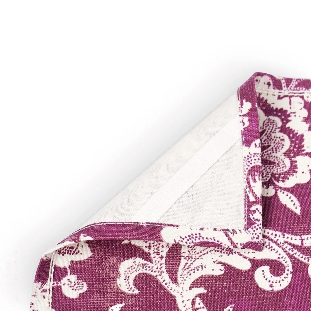 DOMINOTERIE Plum Printed Kitchen Towel, bold floral pattern, 100% cotton, size 20"X28
