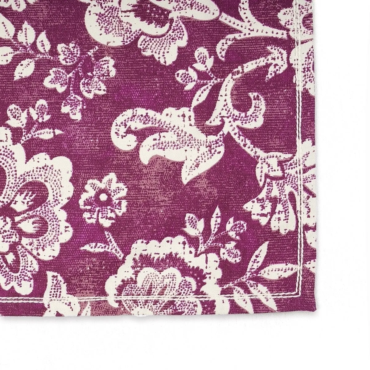 DOMINOTERIE Plum Printed Kitchen Towel, bold floral pattern, 100% cotton, size 20"X28