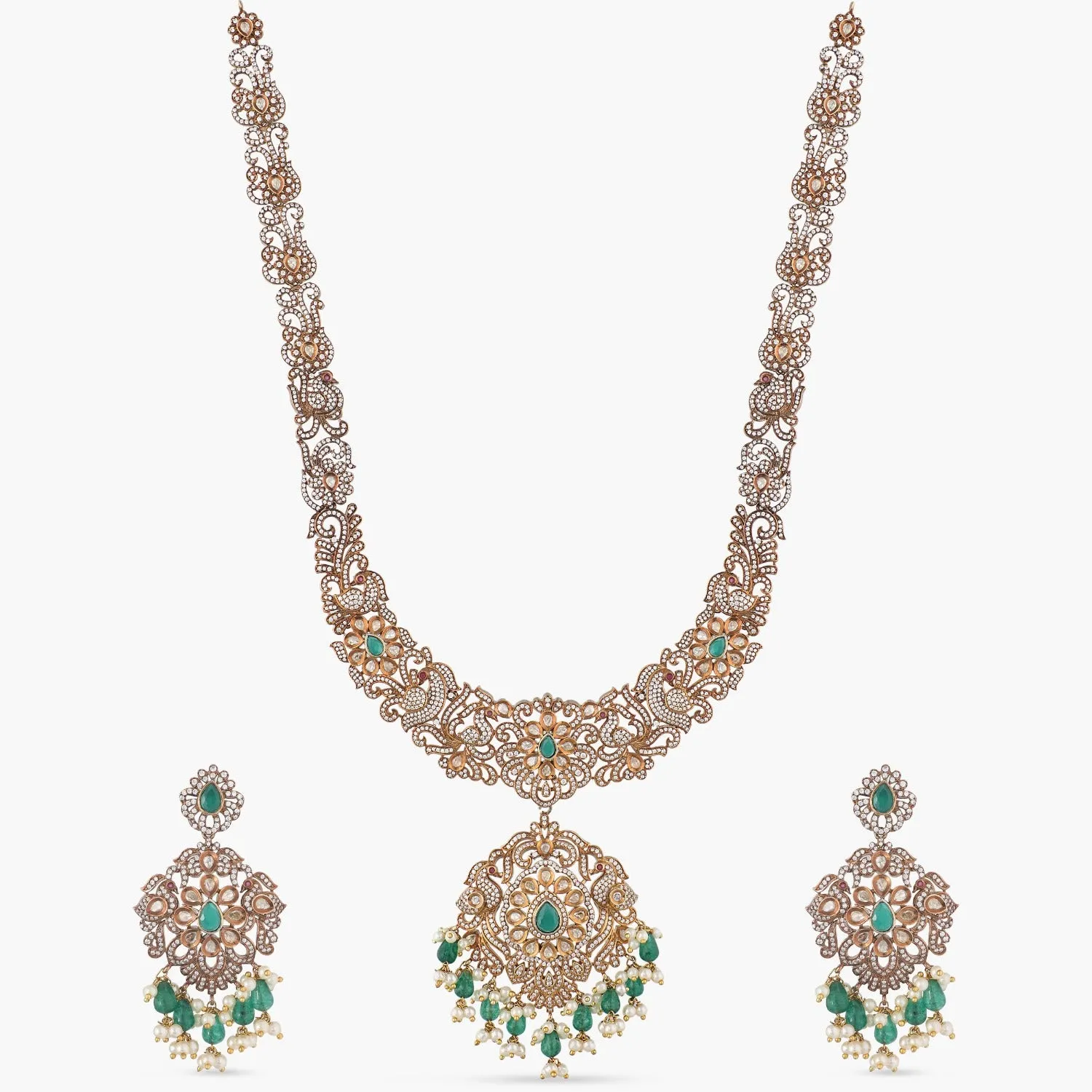 Doris Nakshatra CZ Long Necklace Set