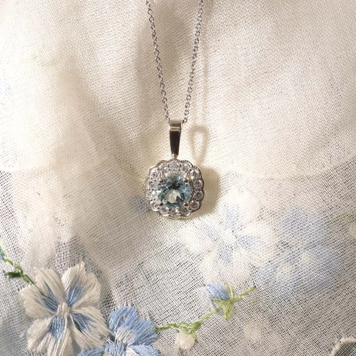 Edwardian Era Replica Aquamarine Pendant #SM1109AQ