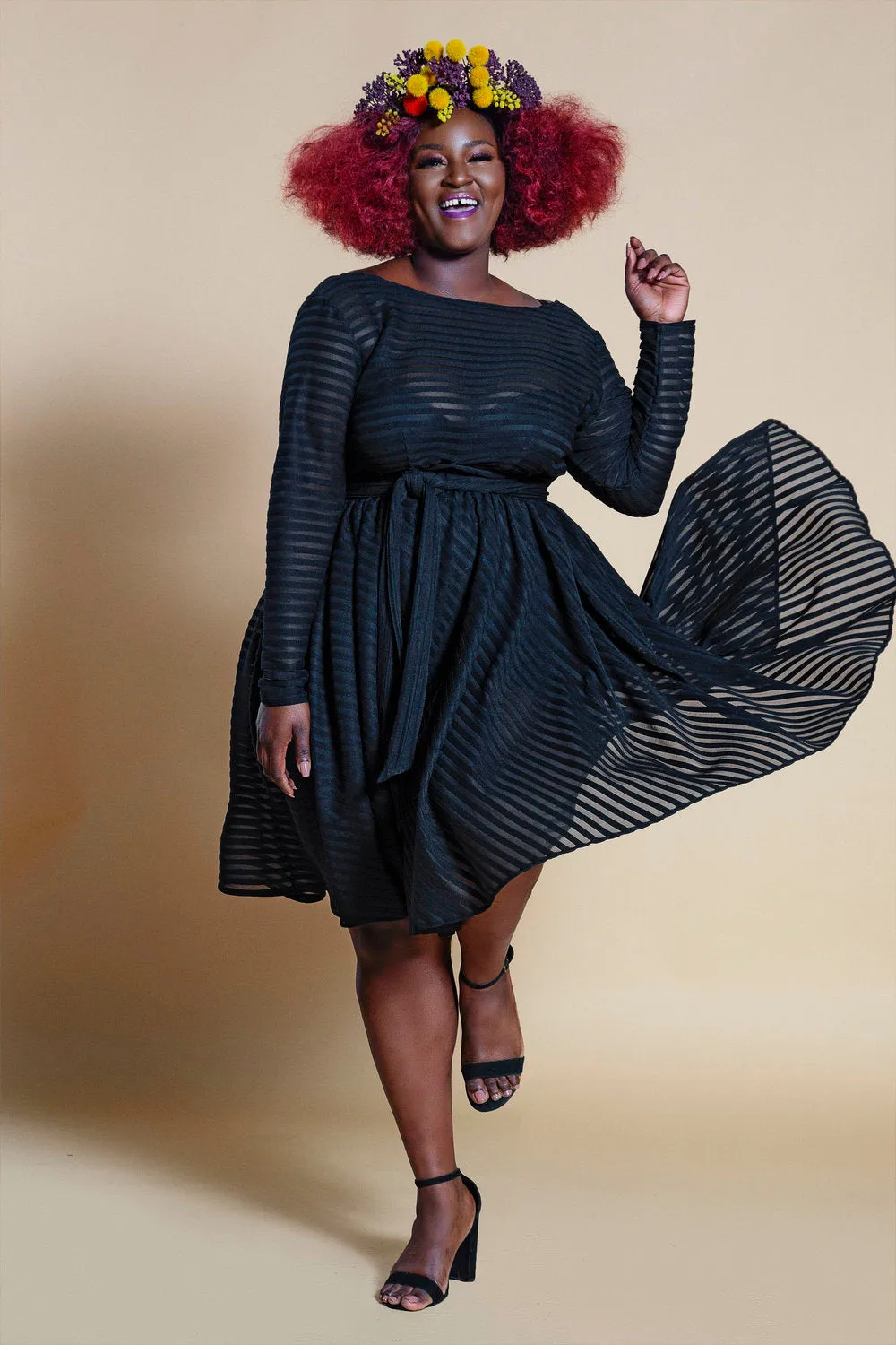 Flare Illusion Midi Dress