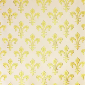 Fleur de Lys Brocade - White & Gold