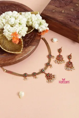 Flower Pearl Attigai Choker