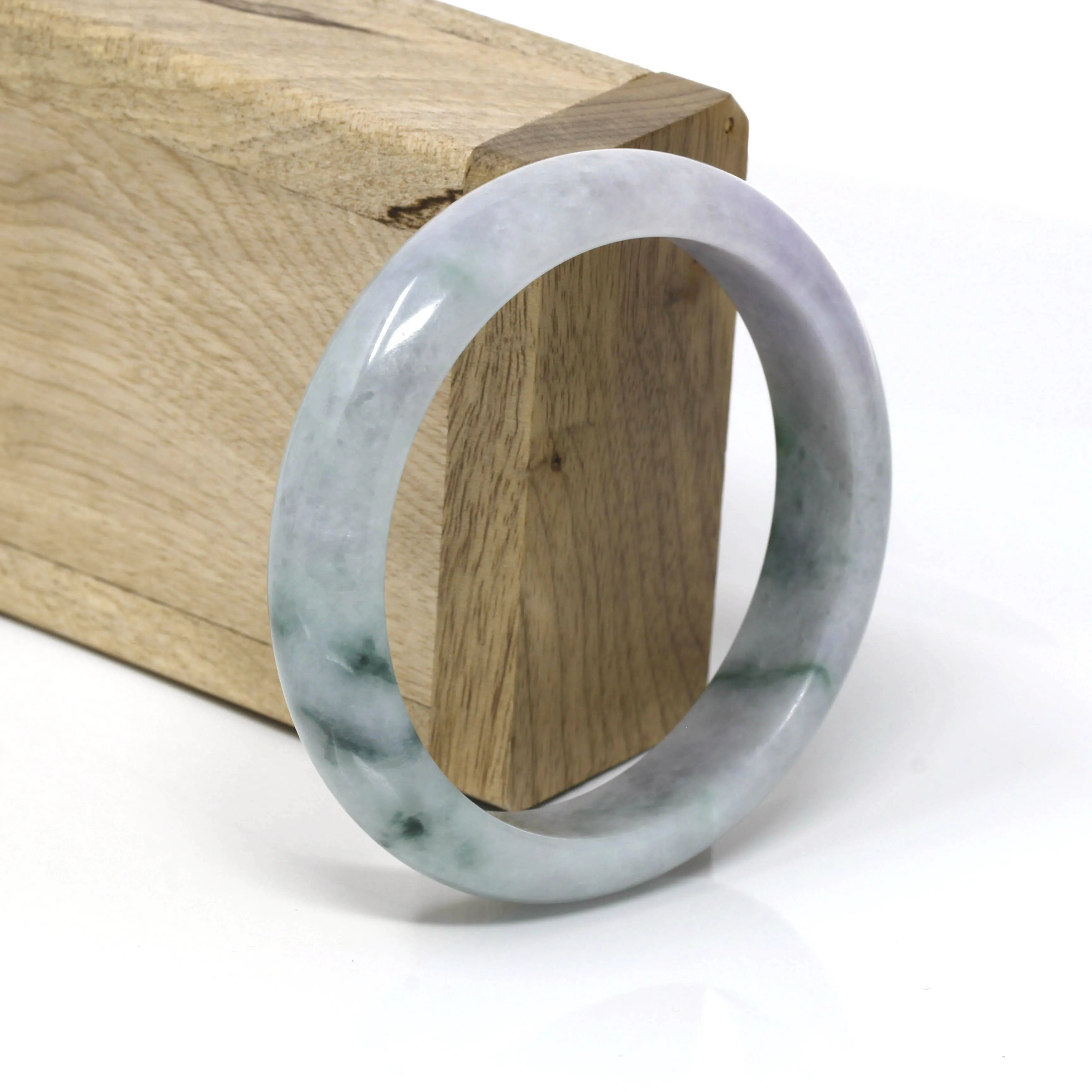 Genuine Burmese Jadeite Jade Bangle Bracelet ( 57.7 mm )#63