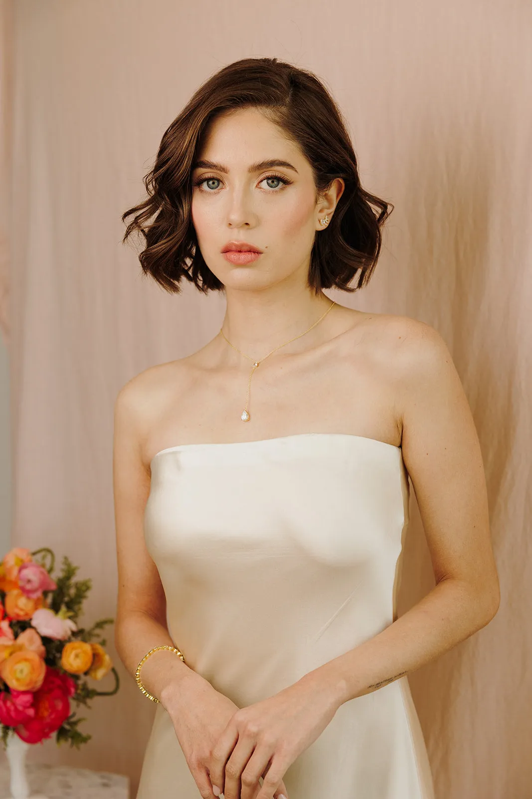 Georgina Pear Cut Lariat Necklace
