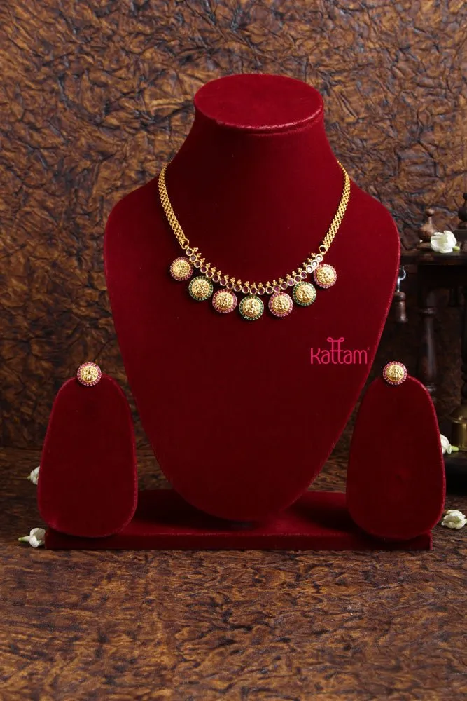 Goddess Red Green Stone Short Necklace