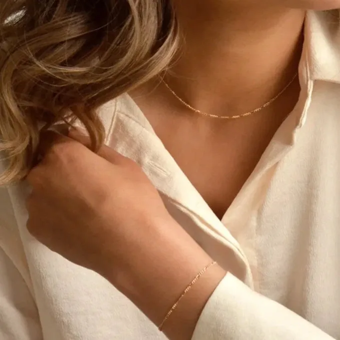 Golden Whisper: 14K Gold Filled Chain Necklace