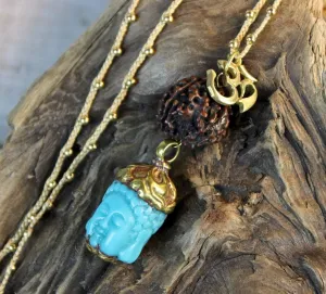 Good Fortune Turquoise Buddha Necklace