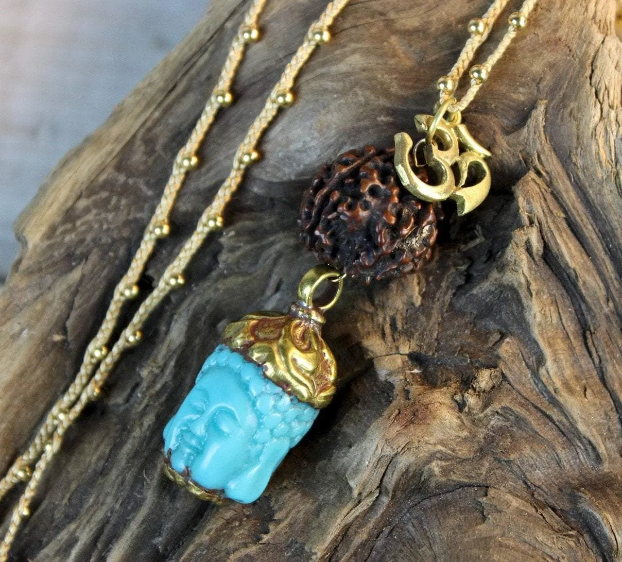 Good Fortune Turquoise Buddha Necklace