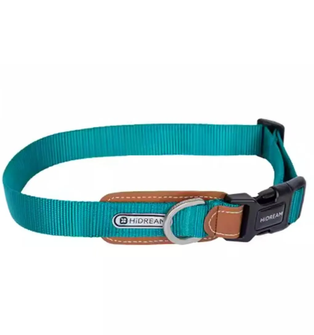HiDREAM Simple and Durable Multi-functional Nylon Leather Dog Collar for All Size Dogs 40kg