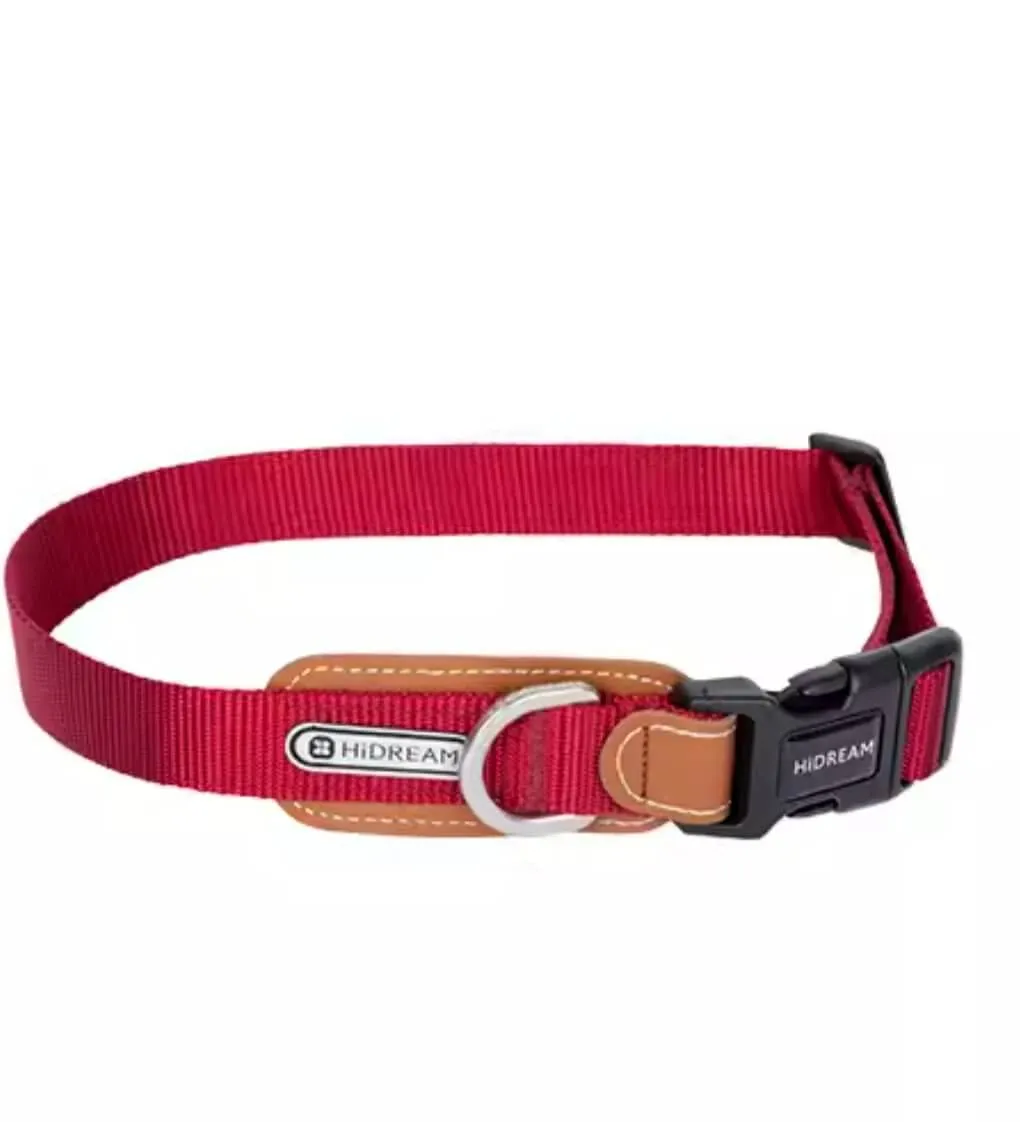 HiDREAM Simple and Durable Multi-functional Nylon Leather Dog Collar for All Size Dogs 40kg
