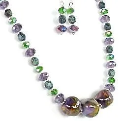 Kaleidoscope:  18" Crystal Necklace and Earring Set